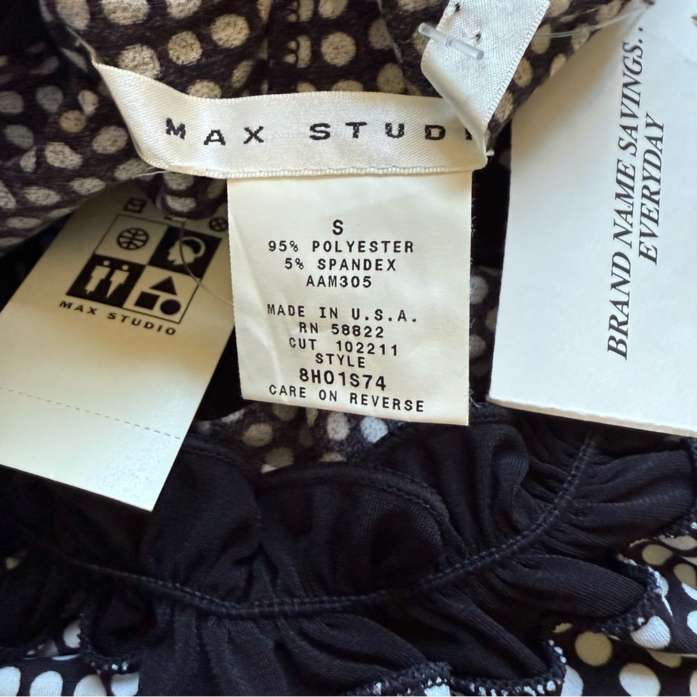 NWT Max Studio Blouse black & white small - Picture 5 of 5